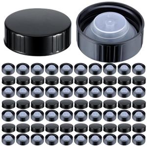 Boao 38mm Growler Caps Poly Seal Screw Caps Growler Lids Fits Most 1/2 and 1 Gallon Jugs Amber Boston Round Glass Beer Bottles Poly Cone Cap Brewing Wine Jug Cap (72 Pieces)
