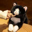Weighted Stuffed Animal Cat, 19 Inch 2Lbs Realistic Plush Toy, Ultra Soft Black Cat Throw Pillow for Kids and Adults