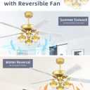 YOUKAIN Farmhouse Wooden Ceiling Fans, 52 Inch Industrial Ceiling Fan with 3 Lights and Remote Control, 5-Reversible Blades Indoor/Outdoor, Gold/Wood Finish, 52-YJ631-GD