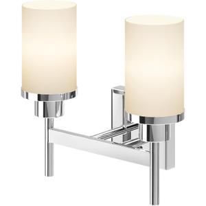 Vanity Lights Polished Chrome Bathroom Light Fixtures with White Frosted Glass Shade, Double Wall Sconces for Mirror Hallway Entrance Porch T001CH-L2