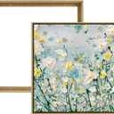 Floater Frame for 12x12 Canvas Paintings, 2 Pack Complete Floating Frames with 0.9" Deep for Artists Designers Landscape Portrait Artwork, Girly Nursery Room Wall Decor (Natural Woodgrain)