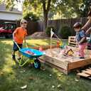 G & F Products Kids Metal Wheelbarrow Child-Sized, Durable Metal Construction with Sturdy Wheel, Easy Assembly, Ideal for Outdoor Play, Gardening Fun, Backyard Activities & Toddler-Friendly Design