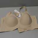 LetsJoli Bras for Women Supportive Wireless Push Up Bra Full Coverage No Underwire Seamless Plus Size for Older Women (Large, Skin)