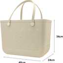 X-Large Waterproof Sandproof Rubber Beach Tote Bag with Zipper Pocket and Phone Kickstand Cup