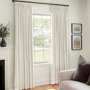 100% Blackout Shield Linen Pinch Pleated Curtains Blackout, Curtains 96 Inches Long 2 Panel Set for Bedroom/Living Room, Pinch Pleat Drapes with Hooks, 40” W x 96” L, Natural