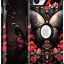 Casetego for iPhone 16e Case 2025,Glow in The Dark Three Layer Heavy Duty Sturdy Shockproof Full Protection Rugged Hard PC+Soft TPU Bumper Case for Apple iPhone 16e 6.1 inch,Black