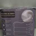 Heated Blanket Electric Blanket, Cozy Faux Rabbit Fur & Soft Flannel Warm Heater Throw Blanket with 5 Fast Heating Levels &10Hours Auto-Off Over-Heat Protection，50" x 60" (Grey)