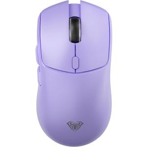 AULA SC580X Wireless Gaming Mouse, Tri-Mode 2.4G/BT5.0/USB-C Gaming Mouse, 12000 DPI Rechargeable Wireless Mouse with 6 Programmable Buttons, Ergonomic Computer Mouse for Laptop/PC/Mac/Tablet (Light purple)