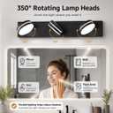 3-Light Bathroom Vanity Light Over Mirror, (24inch Dimmable) Matte Black LED Vanity Lighting Fixtures, Modern Bathroom Wall Light Fixtures with 360Rotating Lamp Head (Cool White 5500K)