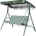 Patio Swing Canopy Replacement Top for 3 Seat Swing - Green (76 * 49 * 5.9)
