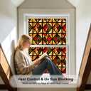 Window UV Protection Rainbow Privacy Film:Non-Adhesive Static Cling Decorative Window Film with Installation Tools,Stained Glass Window Film for Kitchen,Bathroom,and Shower Doors,16.9 x 39.4 inches.