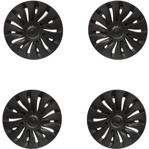 19 Inch Wheel Covers for Tesla Model Y Accessories 2020-2024 Matte Black ABS Material Hubcaps Replacement for Tesla Model Y 4PCSStorm Style