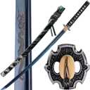 Handmade Japanese Katana Sword Real - Authentic Hand Forged Full Tang 1060 High Carbon Steel Samurai Swords for Martial Arts, Collection & Display, 40.5-Inch