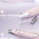 Nicpro 6PCS Pastel Mechanical Pencil Set 0.7 mm, Cute Mechanical Pencils with Comfort Grip with 12 Tubes HB Lead Refill, 3 Eraser, 9 Eraser Refills for Student Writing, Drawing, Sketching- with Case