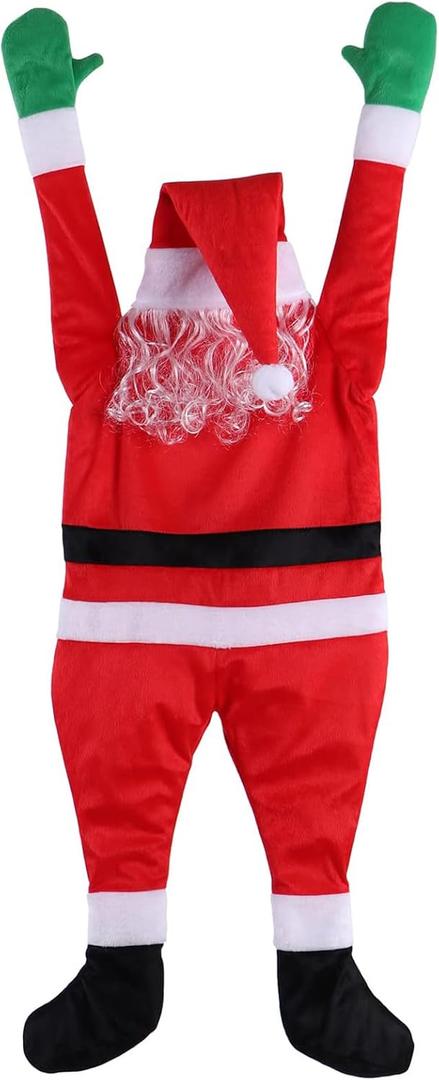 TOLOCO 4.92 FT Hanging Santa Claus, Christmas Decorations, Christmas Ornaments for Roof, Porch, Gutter, Balcony, Christmas Decor Outdoor and Indoor