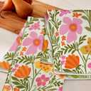 2 x Miss Adola Cute Kitchen Towels Set of 2 - Dish Towels 18 x 26 Inch Microfiber Tea Towel for Home Decorative Flower Plant Spring Soft Reusable & Absorbent Aesthetic Vintage Design