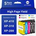 Remanufactured for Epson 200 Ink Cartridges Combo Pack Replacement for 200 XL Ink Cartridge for Printer Expression XP-200 XP-300 XP-310 XP-400 XP-410 Workforce WF-2520 WF-2530 (5 Pack)