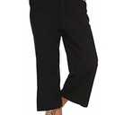 LNX Womens Linen Capri Pants Wide Leg High Waisted Drawstring Casual Cropped Pants with Pockets Black
 XL