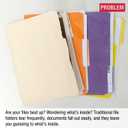 Ultimate Office PocketFile Clear Poly Document Folder Project Pockets, 3rd-Cut, Letter Size, in 6 Assorted Colors, Set of 18