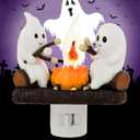 Ghost Campfire Flickering Nightlight for Halloween Indoor Decoration Spooky Ghost Fake Camp Fire Cute Halloween Decor Night Lights Gifts for Kids Family and Friends