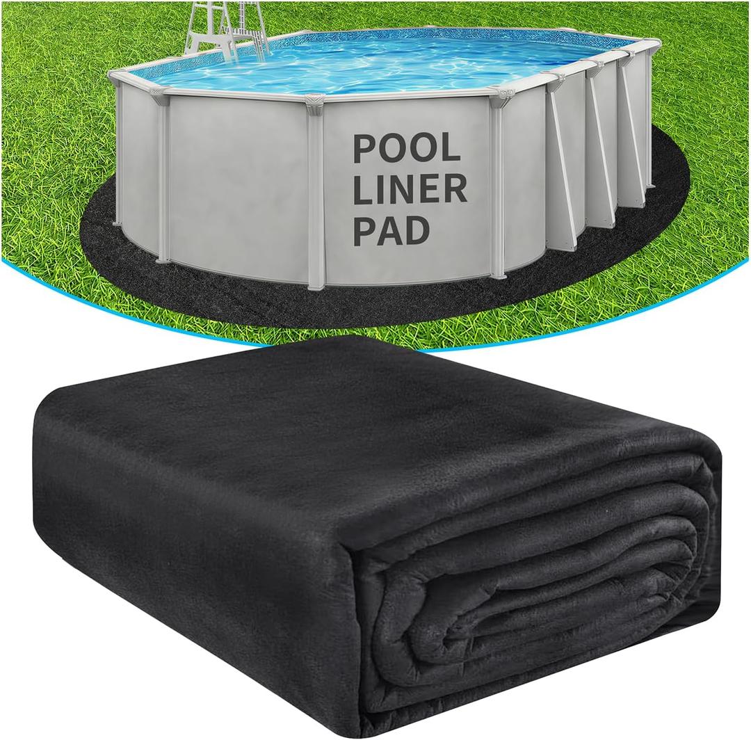 AquaJoyer 15' x 30' Oval Thicker Heavy Duty Pool Liner Pad for Above Ground Pool, Pool Padding Underlayment for Pool Bottom, Protects Pool Prevents Punctures Weed Barrier Comfortable underfoot