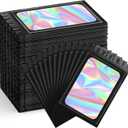 Funfery 300 Pack Smell Proof Resealable Bags for Food Storage,Holographic Bags 4x6 Black Mylar Clear Packaging Bag- Scent Proof for Cookies, Zip Foil Pouch for Small Business, trading card