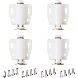 DonYoung Magnetic Touch Latch, 4 Pack Push Open Cabinet Door Latches and Catches, Push Release Opener Door Magnets, RV Drawer Closure for Wardrobe Cabinet Kitchen Cupboard Closet Door