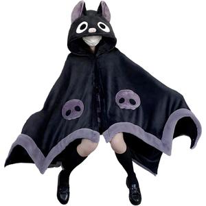 Cute Bat Blanket Hoodie, Wearable Bat Blanket Adult for Halloween Cosplay, Soft Hooded Bat Cape for Women