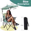 YOUNG WOOD Camping Chair with Canopy, Beach Chair with Shade,Portable,Lightweight Oversized for All, Easy to Open and Close Without Installation, Side Pocket Design for All Outdoor Activities Blue