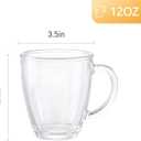 D.M DESIGNMASTER [6 PACK,12 OZ - Premium Glass Coffee Mugs with Handle. Transparent Tea Glasses for Hot/Cold Beverages, Perfect Design for Americano, Cappuccino, Tea and Beverage.