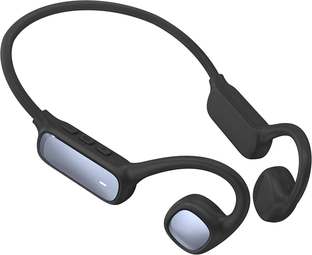 Kids Bluetooth Headphones, Wireless Kids Earbuds with 85dB Volume Limit, Bluetooth5.3, Air Conduction Open-Ear Headphones, 20-Hour Playtime, with Built-in Mic for Toddlers, Boys and Girl (Black)