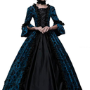 Women Rococo 18th Century Ball Gowns Renaissance Gothic Victorian Dresses Masquerade Vampire Costume, Size S