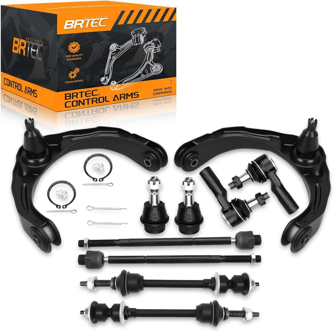 10 Pcs 4WD Front Upper Control Arm Kit for Dodge Ram 1500
Compatible with Dodge Ram 1500 2006-2008 4WD 5-Lug w/Lower Ball Joints Sway Links Inner Outer Tie Rods