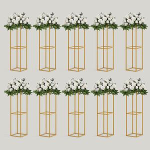TEKXYZ Flower Stand for Wedding, 10 Pcs 31.5 Inch Tall Flower Stand, Metal Centerpiece Stand, Gold Centerpieces For Wedding, Event Party Props, Patio Decor