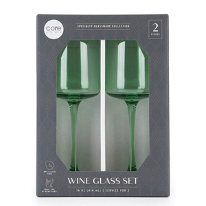 DI Core 2PK 14oz Tinted Wine Glass LT GR