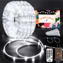 KNONEW 164FT 1000LED Rope Lights for Outside,Outdoor String Lights Waterproof 8 Modes Clear Tube Light for Indoor,Bedroom,Wedding,Garden,Patio,Christmas,Tree,Rv,Holiday Decoration(Cold White)