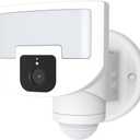 Outdoor Motion Sensor Tracking Floodlight WiFi Security LED Light Camera (White) Versonel Nightwatcher VSL95 Robotic, 1080p, NO Monthly Fees, Free App, Alexa, Google Assistant, Smart Things, 32GB SD