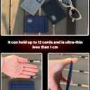 JEMINAL Slim Minimalist Front Pocket Men's Women's Canvas Wallet, Durable Nylon, 8-9 Card Positions, Cash Slot (Navy Blue)