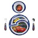 The First Years Disney/Pixar Cars Dinnerware Set  Toddler Plates and Toddler Utensils  4 Count