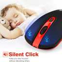 Leadsail Rechargeable Wireless Slim Cordless Mouse, 2.4G Portable Less Noise Optical Mouse with 5 Adjustable DPI Levels for Laptop, Desktop, MacBook