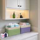 BALEINE 2 Pack Fabric Closet Storage Bins for Shelves, Linen Closet Organizers and Storage, Decorative Baskets for Organizing, Shelf, Clothes, Home, Office (Navy Blue, 12"x8"x8")