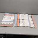 Boho Throw Pillow Covers 18x18 Set of 2 Farmhouse Decorative Cushion Case Striped Square Pillows Cover Chenille Pillow Cases Accent Neutral Pillowcase for Sofa Couch Bed,Orange-Blue
