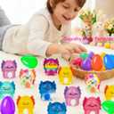 24 Pack Prefilled Easter Eggs with Toys Filled Easter Eggs for Kids Toddlers Easters Basket Stuffers Essentials Non Candy Prefilled Easters Egg Gift Easters Egg Hunt Party Favors for Boys Girls