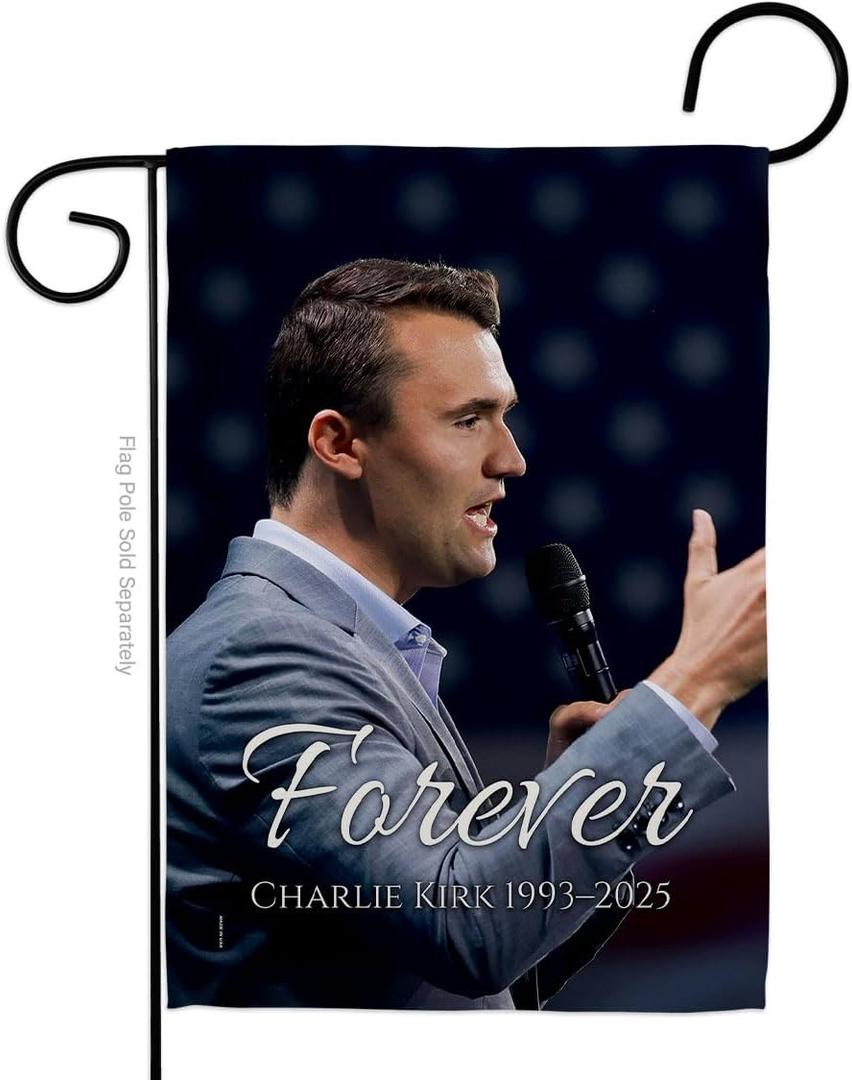 Forever Tribute 19932025 RIP Flag Yard Sign Wall Hanging Decor for Home Porch Charlie Kirk Quote Canvas Poster We The People Sign Freedom Patriotism Memorial Decoration Garden Remembrance Gift