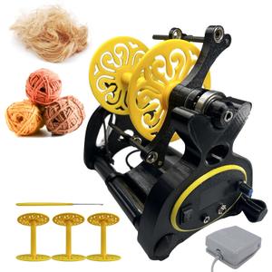 Electric Yarn Spinner Kit with Foot Controller & 3 Bobbins, Small Yarn Winder with Forward & Reverse (8oz-with Digital Display)