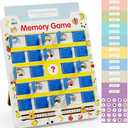Matching Memory Game for Kids Age 3 4 5 6 7 8 9 Year Old, Travel Toys for Boys Girls 8 Double-Sided Cards Board Games Road Trip Essentials Airplane Car Camping Activity Ideal Christmas Birthday Gifts
