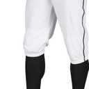 CHAMPRO Mens' Pipe Triple Crown Polyester Knicker with Braid, White, Black Pipe, Small US
