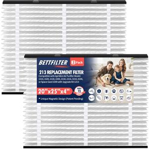 213 Replacement Filter Compatible with Aprilaire Whole House Air Purifiers:1210,1620,2210,2216,3210,4200,2120/2200 with Upgrade Kit 1213,UV12,UV22,MERV 13 Furnace Filters,20X25X4 Air Filter(2-Pack)
