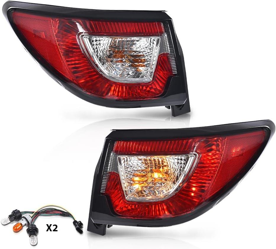 G-PLUS Tail Lights w/Bulbs Compatible with Chevy Traverse 2013 2014 2015 2016 2017 Driver & Passenger Side 84266020,Clear Lens Faros Traseros Luces Traseras Rear Brake Lamps Assembly