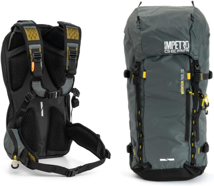 Mountain Backpack for Men and Women - Lightweight Hiking Backpack with Mesh Pocket, Hood Pocket - Outdoor Backpack for Traveling and Camping - Camping Backpack with Detachable Water Bladder
